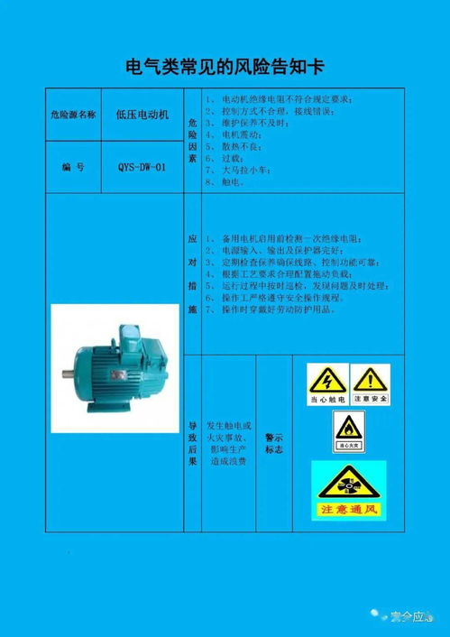 电气类常见风险告知卡